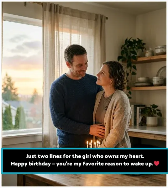 2 Line Birthday Wishes for Girlfriend